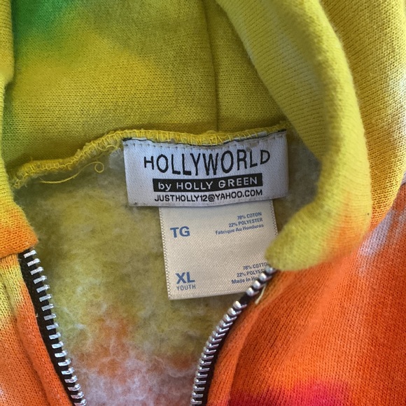 Cropped Tie Dye Zip Up Hoodie - Picture 2 of 3